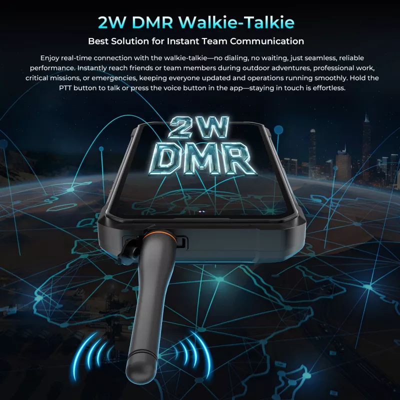 OUKITEL WP61 Plus 5G walkie-talkie smartphone 6,78 inch 12/512 GB 20000 mAh zwart