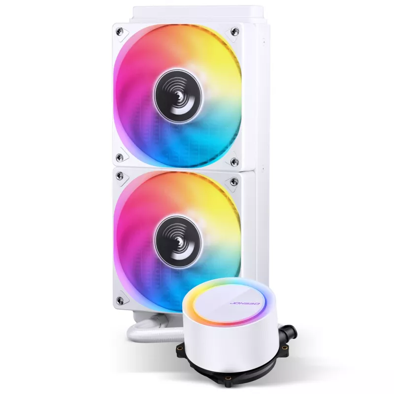 Jonsbo TG-240 AiO vloeistof-CPU-koeler, ARGB - 240mm, wit