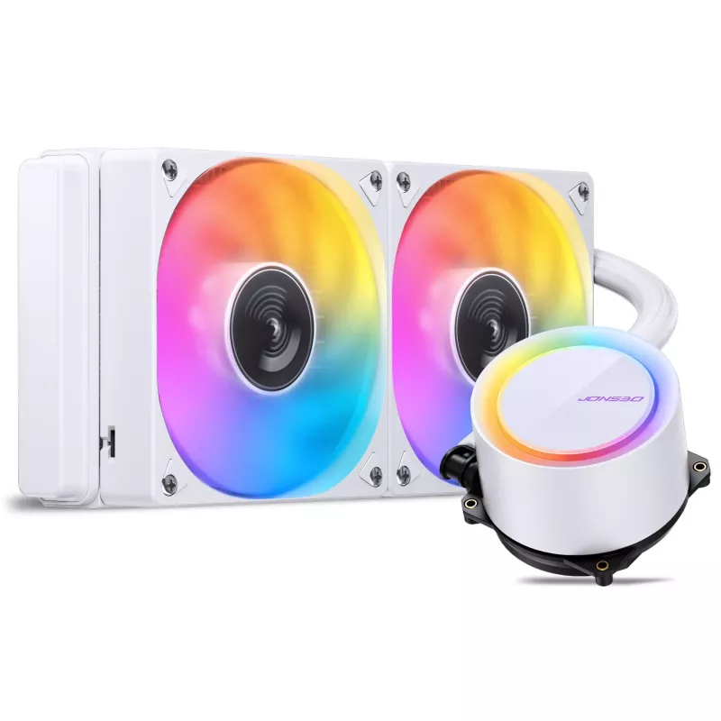Jonsbo TG-240 AiO vloeistof-CPU-koeler, ARGB - 240mm, wit