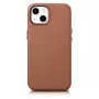 iCarer Case Leather echt lederen case voor iPhone 14 Plus bruin (MagSafe-compatibel)