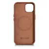 iCarer Case Leather echt lederen case voor iPhone 14 Plus bruin (MagSafe-compatibel)