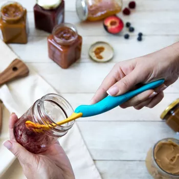 OTOTO Splatypus gleufpannenkoekenspatel & spatel - zwart met oranje accenten - voedselveilig nylon & silicone