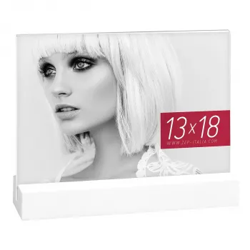 ZEP Dresda wit 13x18 acryl fotolijst met houten voet AQ657W