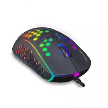 INCA IMG-346 ambidextreuze optische bedrade gamingmuis 6400 DPI RGB 7 toetsen zwart