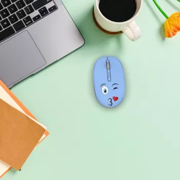 INCA draadloze muis 1200DPI/3 toetsen/2.4GHz USB-A Weeny Emoji blauw (IWM-245RM)
