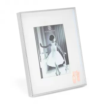 Zilverstad Ballerina 10x15 metalen portretfotolijst met passe-partout, zilver