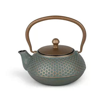 Bredemeijer Jiangxi gietijzeren theepot 0,7 L blauw met RVS-filter