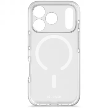 Decoded DropTec transparante achterkant cover voor iPhone 17 Pro, mat wit, MagSafe-compatibel