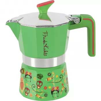 Pedrini 3TZ Frida Kahlo espressomaker voor op het fornuis, groen (02CF157)