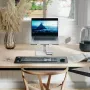 ALOGIC Elite aluminium laptopstandaard met draadloze oplader - wit