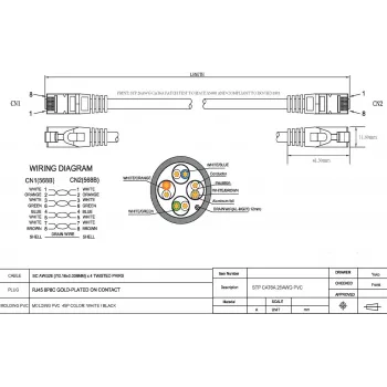 Vision CAT6a STP netwerk-patchkabel 1m zwart - trekontlastingsstekker RJ45