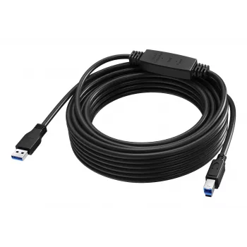 VISION 10 m USB 3.0 actieve verlengkabel - vernikkelde connectors - 5 Gbps - USB A naar USB B - zwart