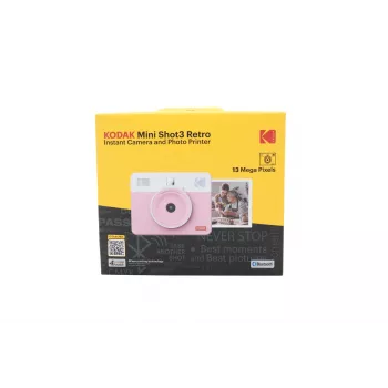 KODAK C300RP rode instantcamera met ZINK Zero Ink-technologie, 16MP, Bluetooth 4.0, 3,5-inch lcd, MicroSD tot 256GB, ingebouwde accu, automatische flits, zelfontspanner, compatibel met Kodak Classic 2.0-app