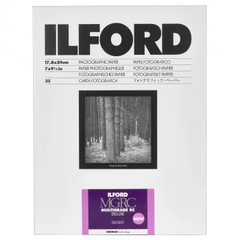 ILFORD MG RC Deluxe 18x24 cm Glossy variabel contrast zwart-wit papier, 25 vel