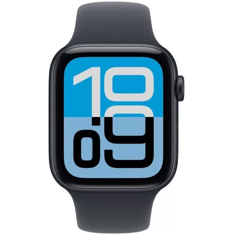 Apple Watch SE 3 GPS 44mm Midnight aluminium behuizing met Midnight Sport Band M/L