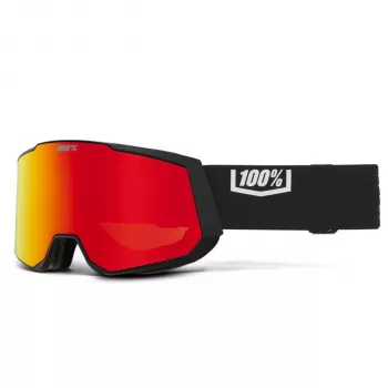 100% Snowcraft XL skibril Black Red ML Mirror