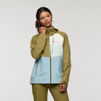 Cotopaxi Impermeo 3L Hooded Shell Jacket - Moss/Sea Spray (dames, maat S)