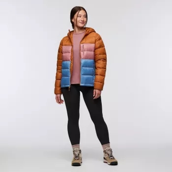 Cotopaxi Fuego Max Down Hooded Jacket dames - Sienna/Fjord - maat Small