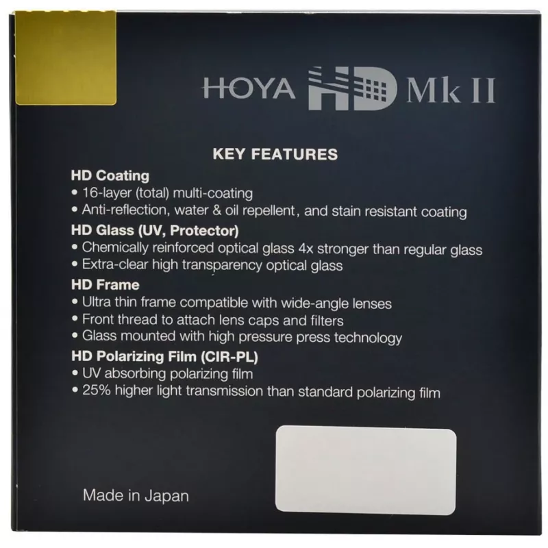 Hoya HD MkII UV 62 mm filter