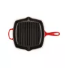 Le Creuset grillpan van gietijzer, vierkant, 26 cm, kersrood