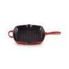 Le Creuset grillpan van gietijzer, vierkant, 26 cm, kersrood