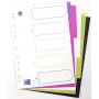Oxford myColour scheidingsstroken A4 volformaat blanco 5-delig kleuren assorti