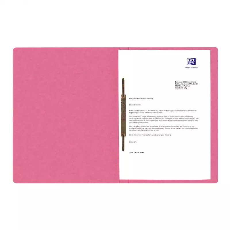 Oxford Top File+ hechtmap A4 roze karton 390 g/m² commerciële/ambtelijke hechting