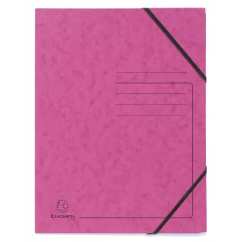Exacompta elastiekenmap A4 roze Colorspan 355g zonder kleppen