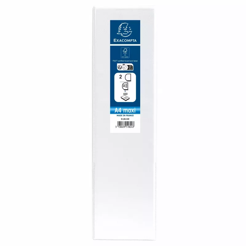 Exacompta presentatie-ringband A4 Maxi wit 2 D-ring 8700232