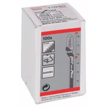 BOSCH decoupeerzaagblad T119BO voor multiplex, 100 stuks