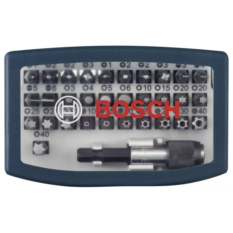 Bosch schroevendraaierbitset 32-delig Torx, Phillips, Pozidriv, zeskant, sleuf, Torq-Set lengte 25 mm