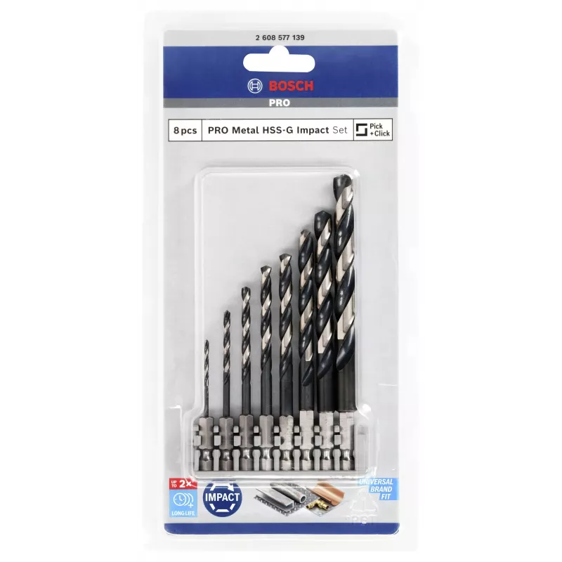 Bosch HSS spiraalborenset 2608577139 Impact Control 8-delig 2-10 mm