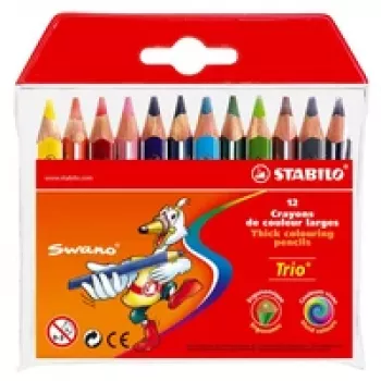 STABILO Trio kleurpotloden - kleuren gesorteerd - 4,2 mm - 12-pack