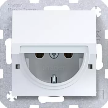 Hager WAS1112WG schuko-stopcontact Axcent/Cenit lichtwit glanzend IP44