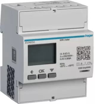 Hager XVA630 3-fasen energiemeter voor PV-overschotmeting