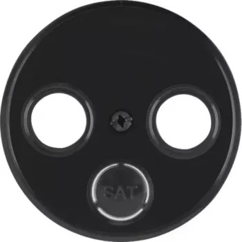 Hager WLF1068BG centraalplaat voor antenneaansluitdoos 2- en 3-gats R.Classic zwart