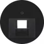 HAGER WLF1007BG centraalplaat voor UAE/RJ45-contactdoos, Berker R.Classic, zwart glanzend