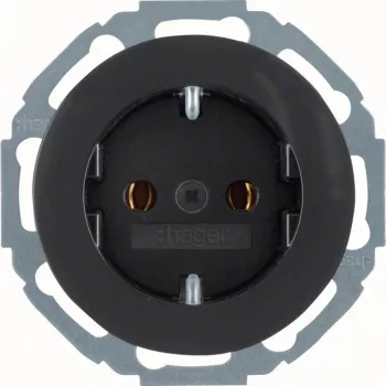 Hager WLS1100BG SCHUKO wandcontactdoos glanzend zwart R.Classic serie
