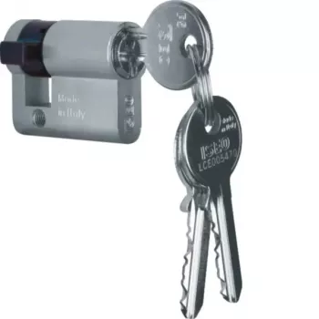 Hager WDA7172 profiel-halve cilinder accessoire, 30/10 mm, vernikkeld messing, 2 sleutels