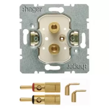 Hager WDF48001 luidspreker-stopcontactmodule inbouw high end 1-module polarwit