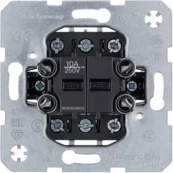 Hager WDE503808 serie-wisselschakelaar 2-voudig 2 wisselcontacten gescheiden ingangsklemmen inbouw wit