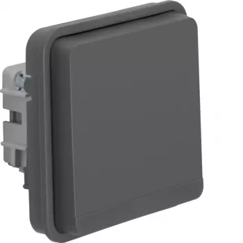 Hager WNA140 SCHUKO-stopcontact met klepdeksel, IP55, grijs, W.1 serie