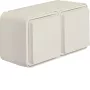 Hager WNC142B SCHUKO-stopcontact 2-voudig opbouw horizontaal met klepdeksel polarwit