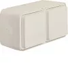 Hager WNC144B SCHUKO opbouw-stopcontact 2-voudig horizontaal IP55 met klepdeksel, polarwit