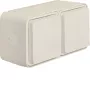 Hager WNC144B SCHUKO opbouw-stopcontact 2-voudig horizontaal IP55 met klepdeksel, polarwit