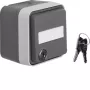 Hager WNC167 SCHUKO-stopcontact opbouw met klepdeksel, labelveld, ongelijke sluiting, polarwit