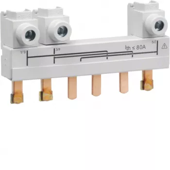 Hager HZC708 3-polige penverzamelrail 63-80A 10mm² 12 modules 210mm grijs