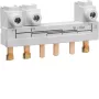 Hager HZC708 3-polige penverzamelrail 63-80A 10mm² 12 modules 210mm grijs