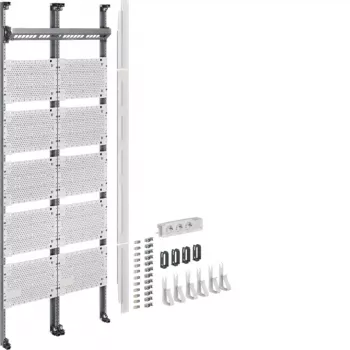 Hager UF521NW universZ multimedia-compleetkast 2-veld 1350mm met 12x RJ45 patch-modules