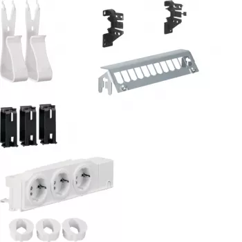 Hager multimedia kit UM00M2 met 3 stopcontacten 12-poorts patchpaneel zonder RJ45